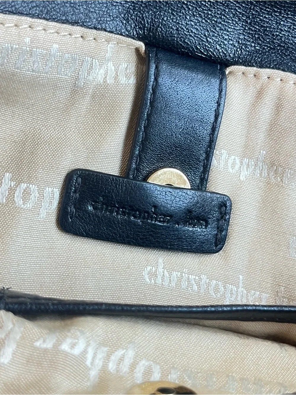 Christopher Kon black leather woven clutch
